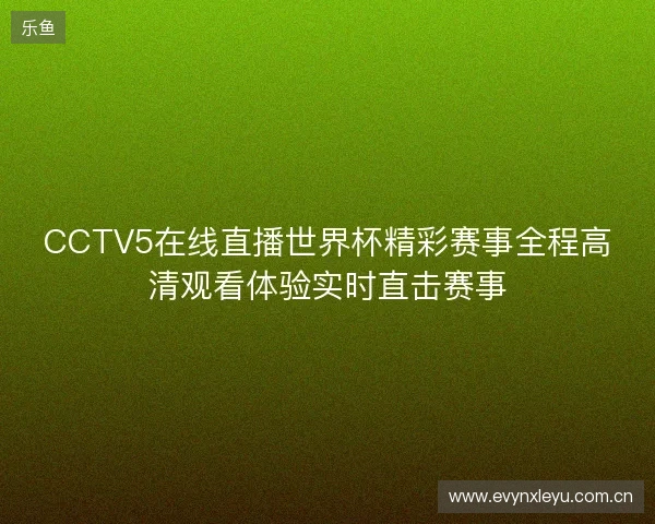 CCTV5在线直播世界杯精彩赛事全程高清观看体验实时直击赛事